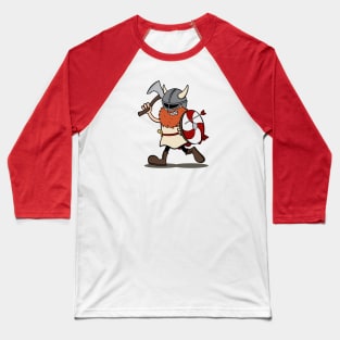 Viking Berserker Cartoon (Player 2 / Red) Baseball T-Shirt